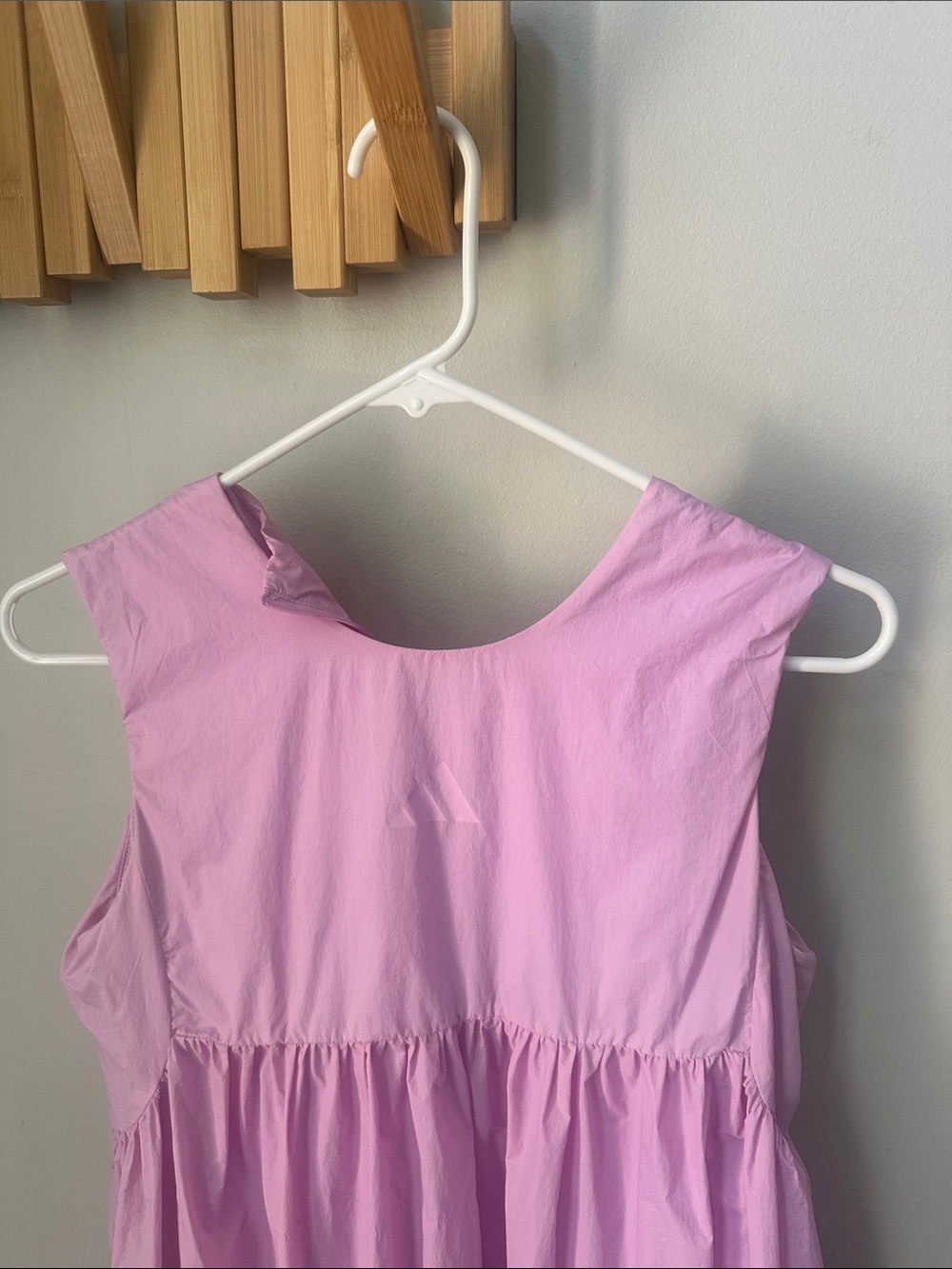 adidas Light Pink Sleeveless Gathered-Waist Casual Dress